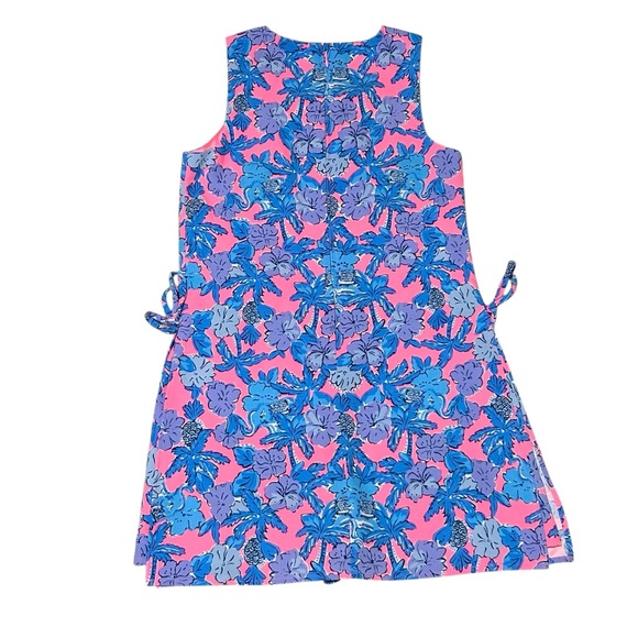 Lilly Pulitzer Donna Romper Soleil Pink Palm Paradise Side Tie Dress Sleeveless - Picture 8 of 10